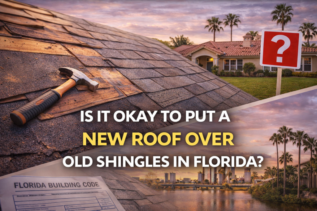 Is It Okay to Put a New Roof Over Old Shingles in Florida? Installing new roof over existing shingles on Tampa home