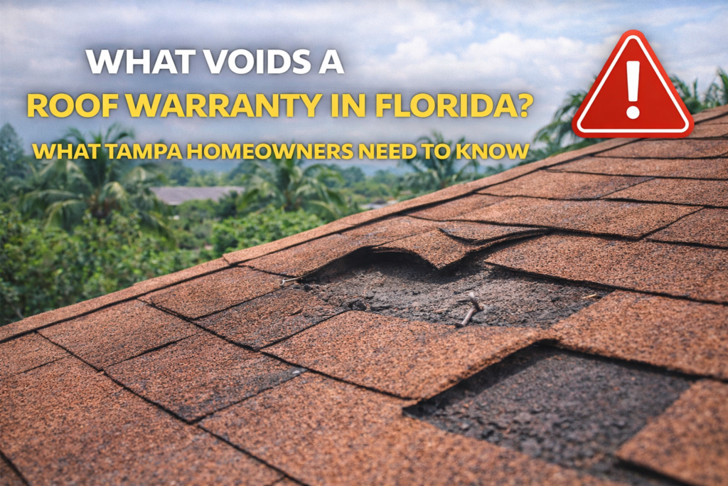 What Voids a Roof Warranty in Florida? What Tampa Homeowners Need to Know Common causes that void a roof warranty for homes in Tampa Florida