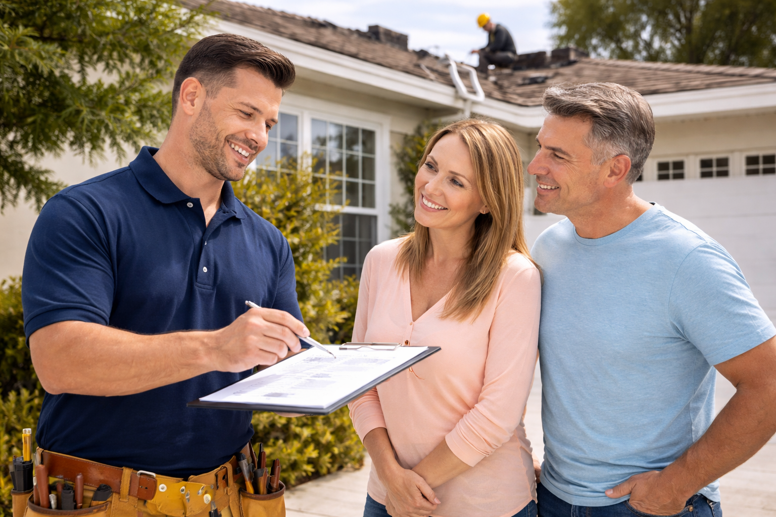 A professional Tampa roofing contractor conducting a detailed attic and shingle inspection.