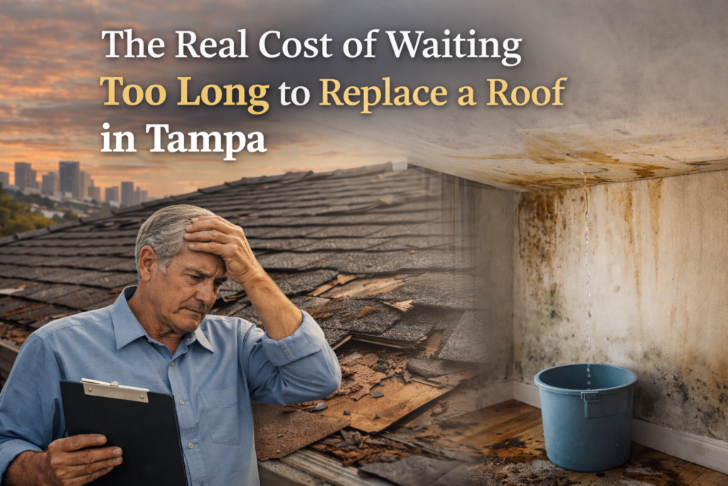 The Real Cost of Waiting Too Long to Replace a Roof in Tampa Consequences of delaying roof replacement on Tampa home with roof damage