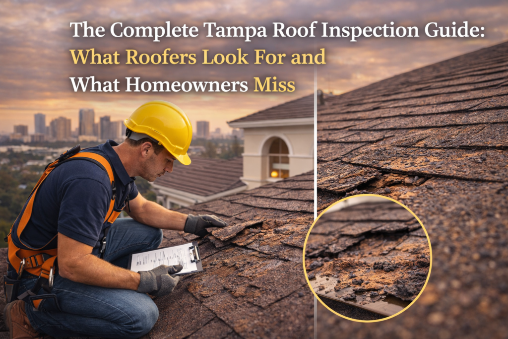 The Complete Tampa Roof Inspection Guide: What Roofers Look For and What Homeowners Miss Roof inspection process for Tampa homes showing what roofers check during inspection